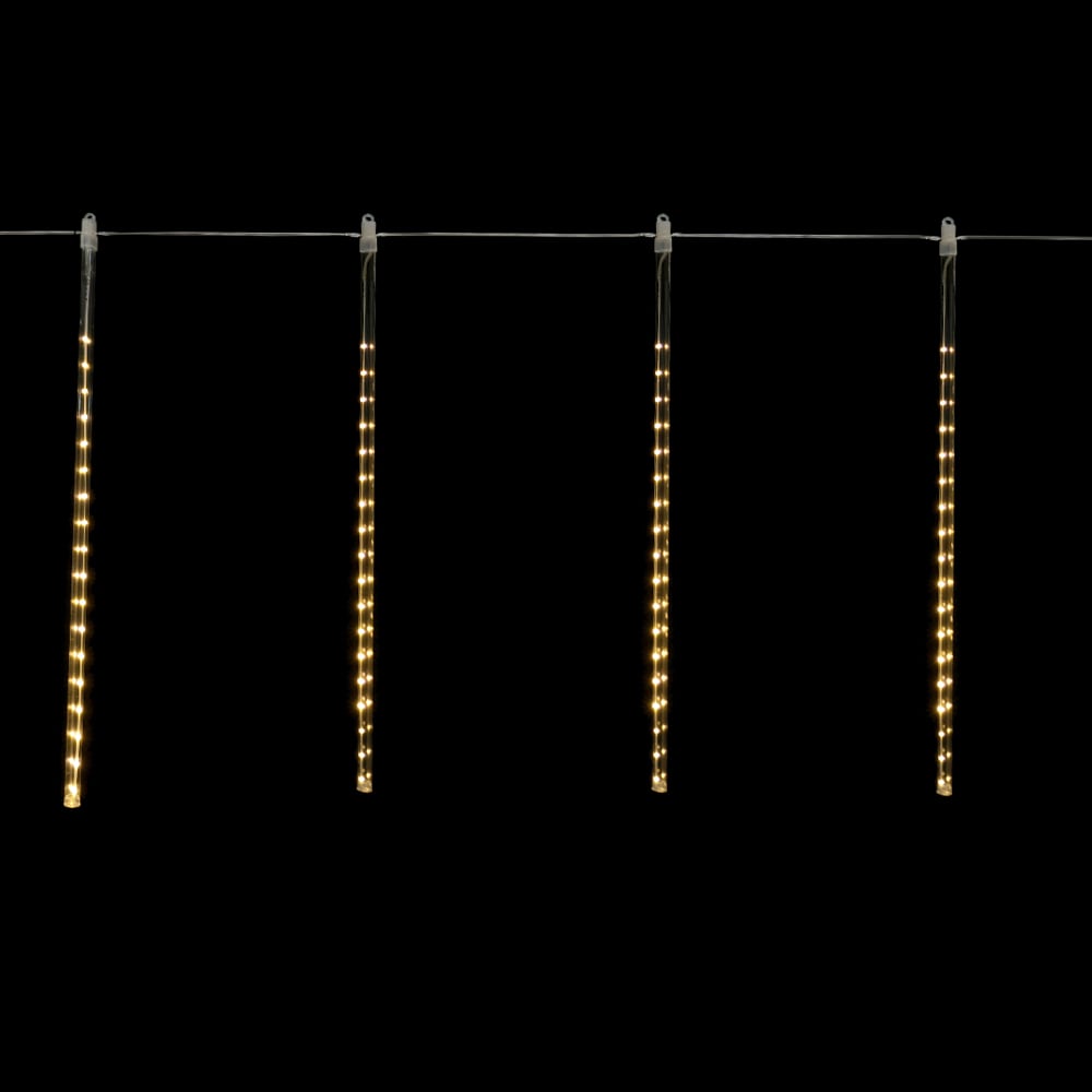 CASCATA CHUVA USO EXTERNO 288 LEDS MACHO E FEMEA BIVOLT C/8 TUBOS (BRANCO QUENTE
