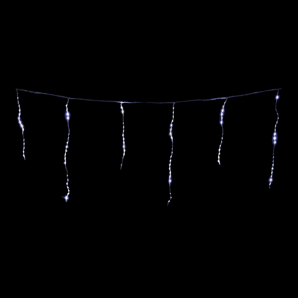 CASCATA  CHUVA USO EXTERNO 240 LEDS FIO PVC BIVOLT C/MACHO E FEMEA (BRANCO) 60cm