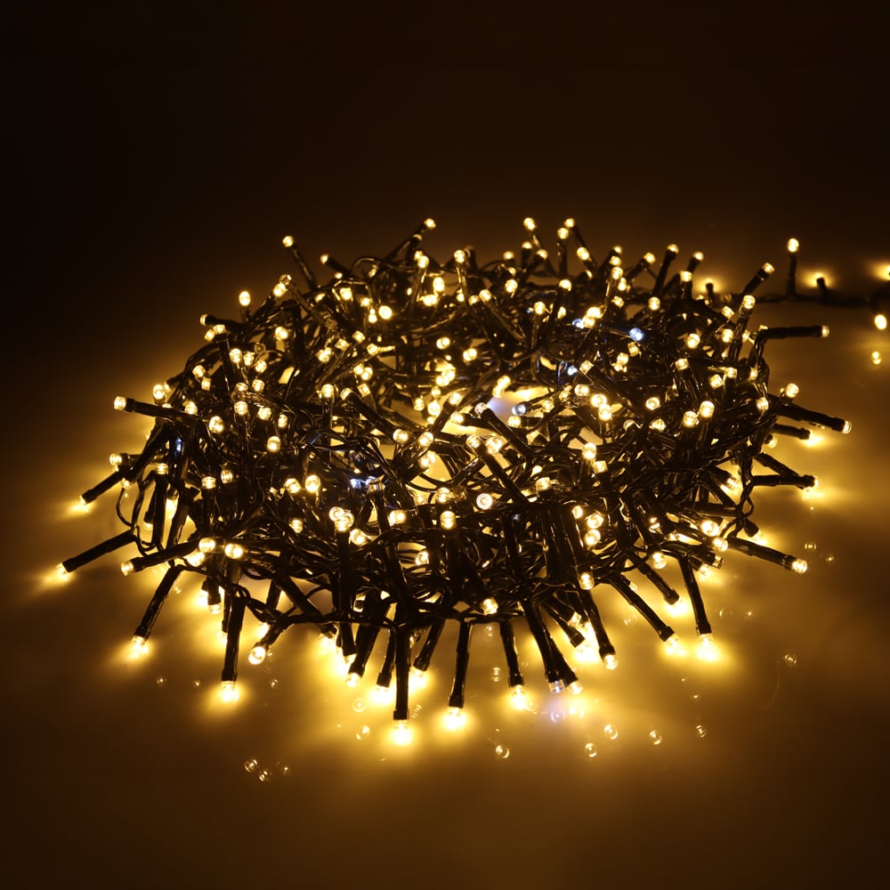 CORDAO 1000 LED USO EXTERNO FIO VERDE BIVOLT C/STROBO (BRANCO QUENTE BRANCO) 20m
