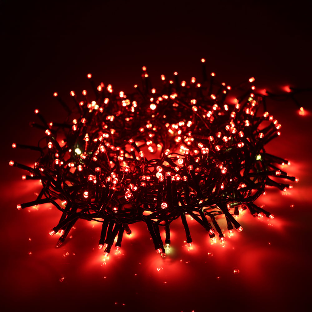 CORDAO 1000 LED USO EXTERNO FIO VERDE BIVOLT C/STROBO (VERMELHO BRANCO QUENTE) 2