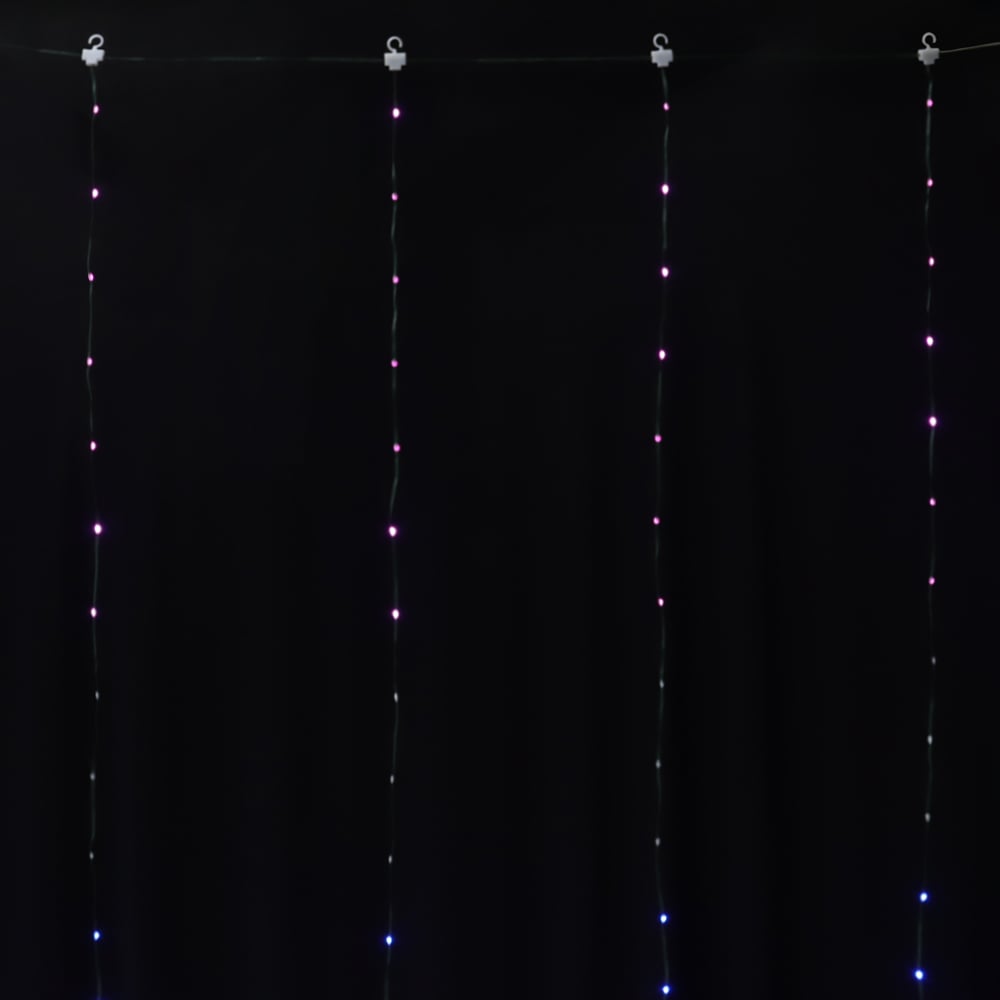 CORTINA 300 LED FIO VERDE BIVOLT C/CONTROLE APP (RGB) 3X3m