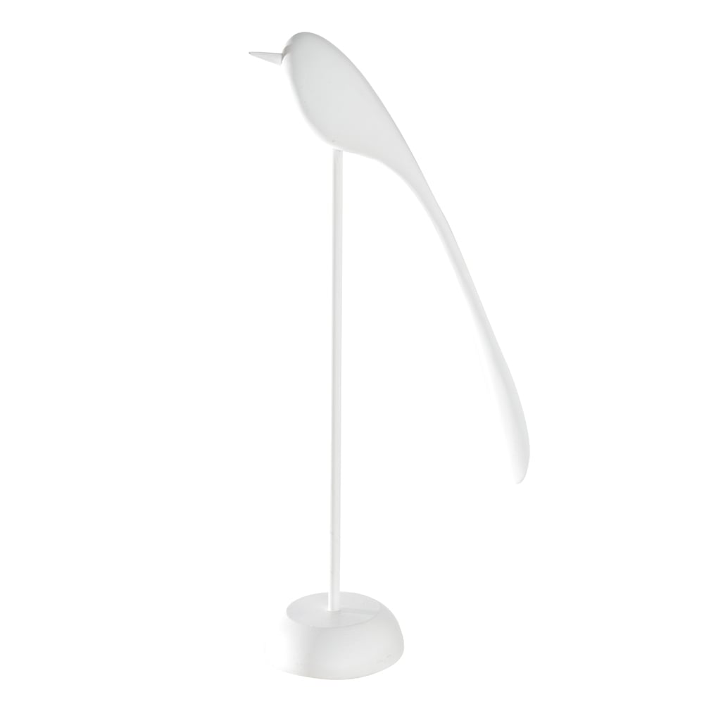 ESCULTURA DECORATIVA POLIRESINA PASSARO (OFF WHITE) 32X14X8cm