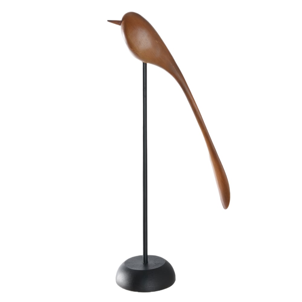 ESCULTURA DECORATIVA POLIRESINA PASSARO (BEGE) 32X14X8cm
