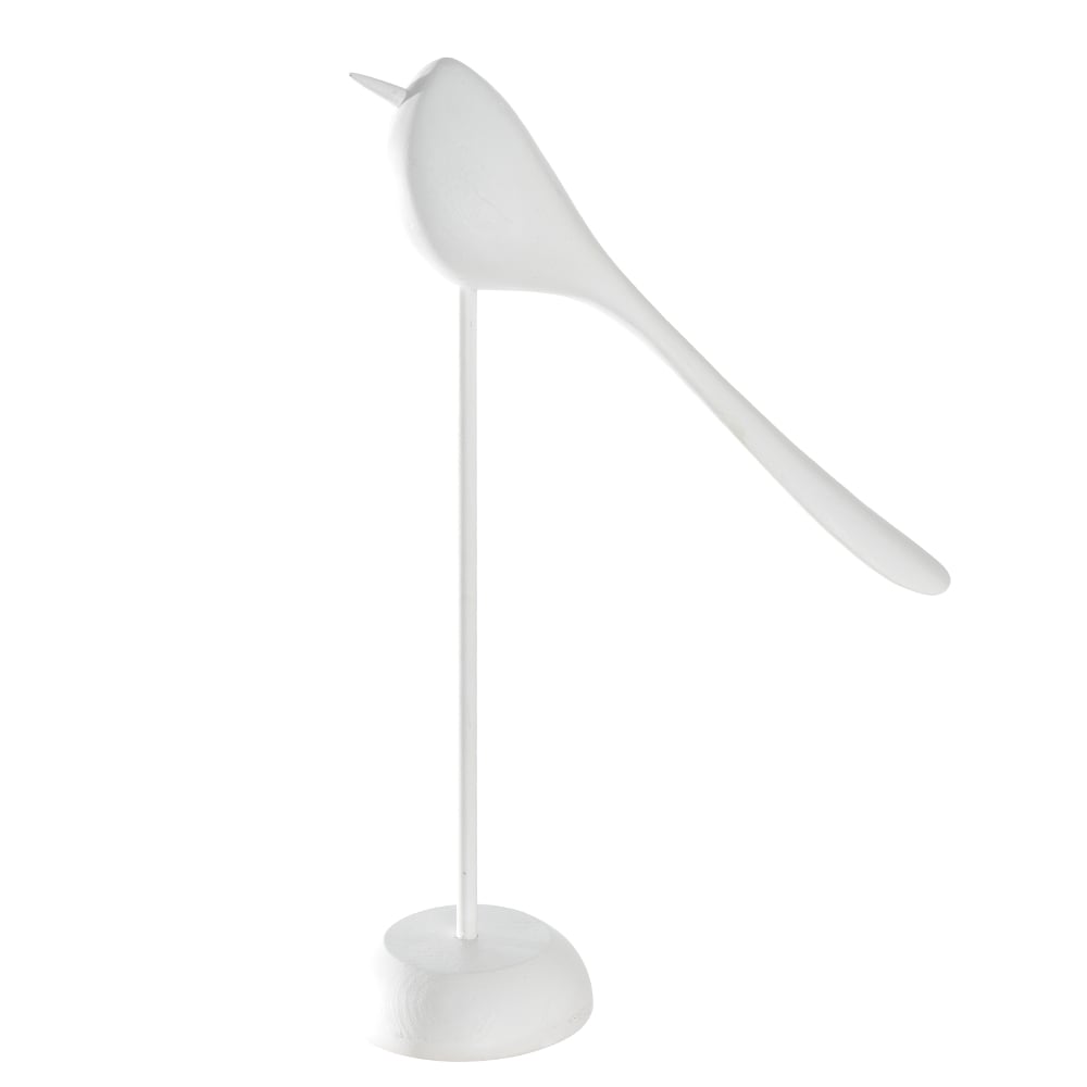 ESCULTURA DECORATIVA POLIRESINA PASSARO (OFF WHITE) 28X18X8cm