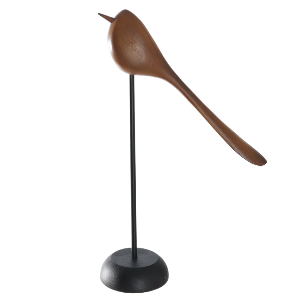 ESCULTURA DECORATIVA POLIRESINA PASSARO (BEGE) 28X18X8cm