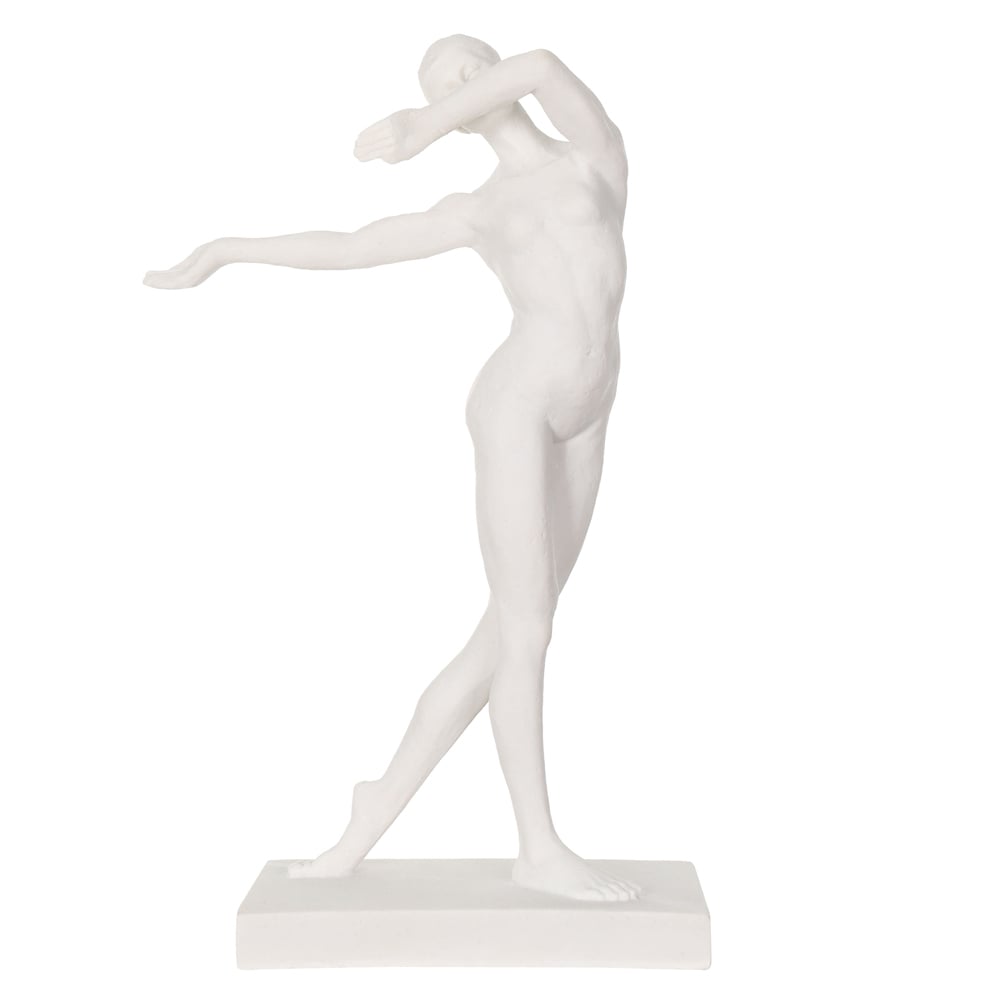 ESCULTURA DECORATIVA POLIRESINA MULHER (OFF WHITE) 28X17,5X7,5cm