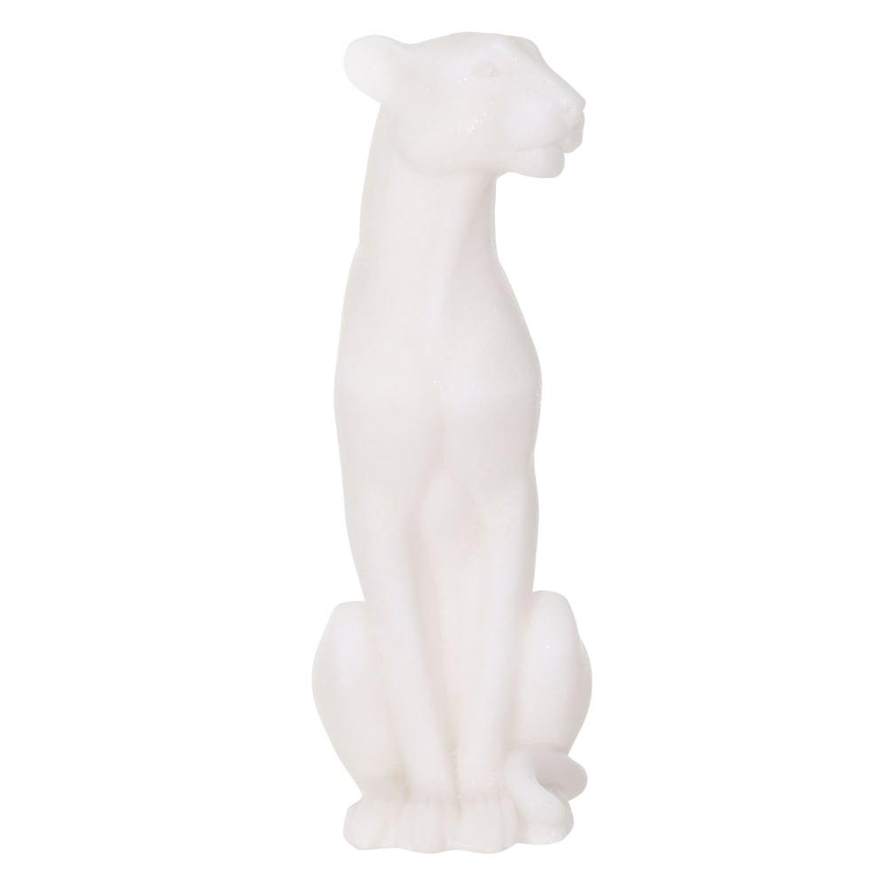 ESCULTURA DECORATIVA POLIRESINA LEOPARDO (OFF WHITE) 27,5X13X10cm