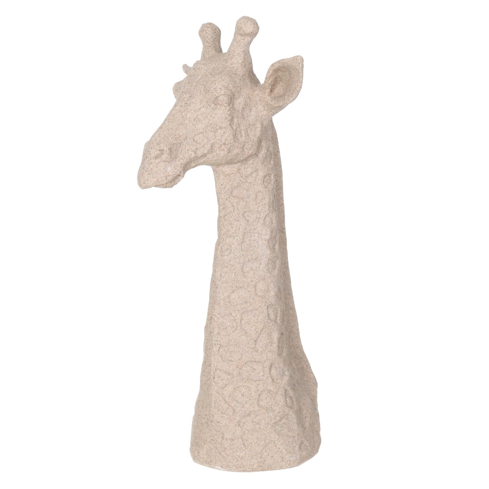 ESCULTURA DECORATIVA POLIRESINA GIRAFA (BEGE) 31,5X15X15,5cm