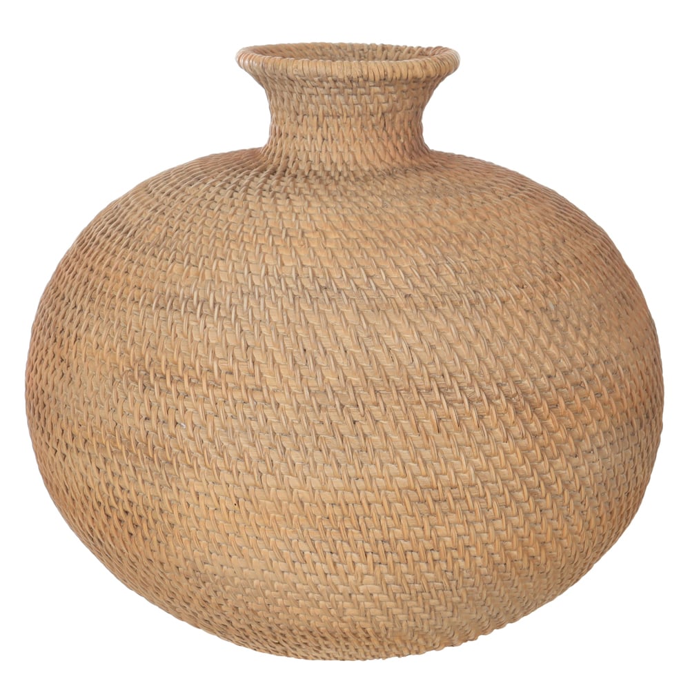 VASO DECORATIVO POLIRESINA TRAMAS (BEGE) 32cm 34,6d