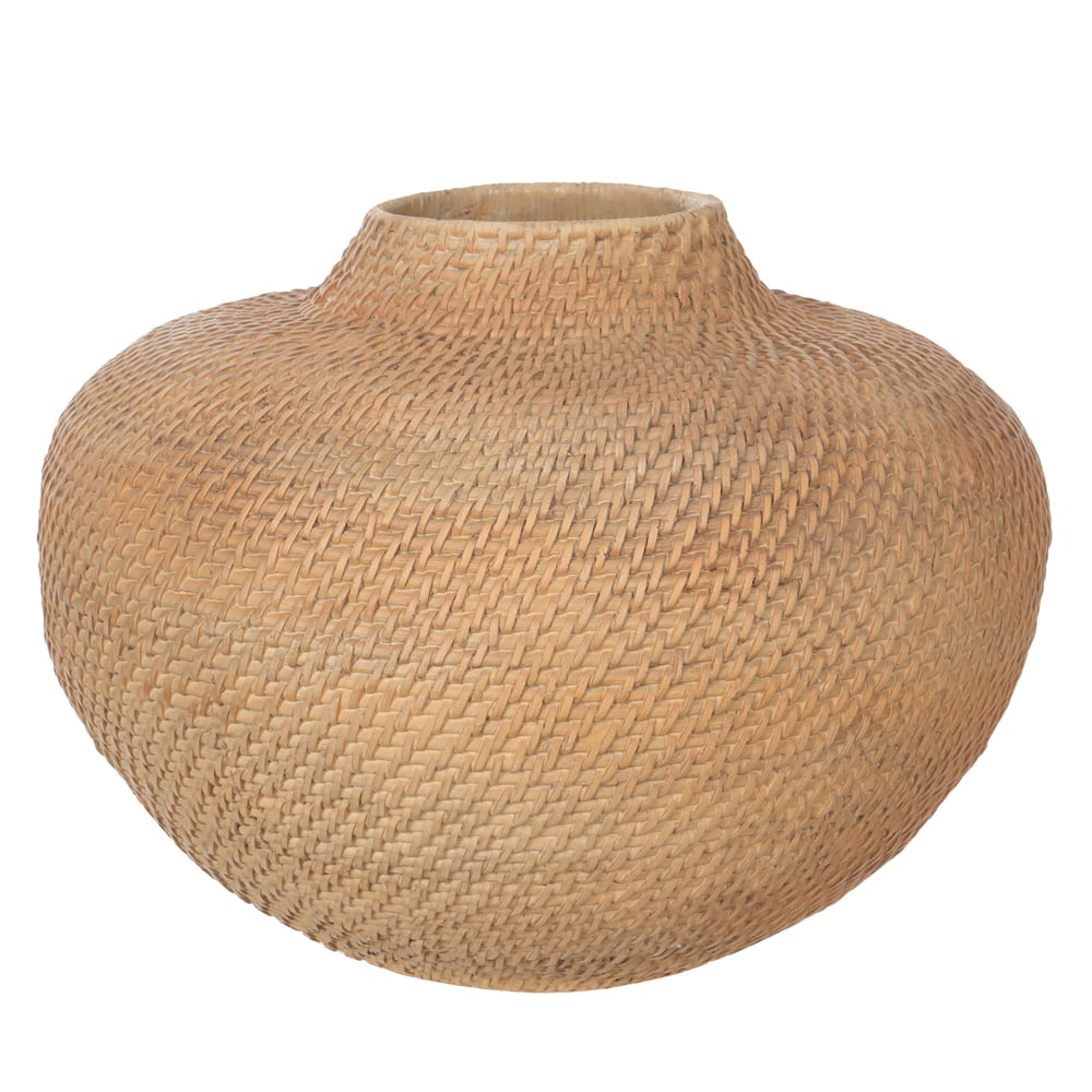 VASO DECORATIVO POLIRESINA TRAMAS (BEGE) 27cm 34,5d
