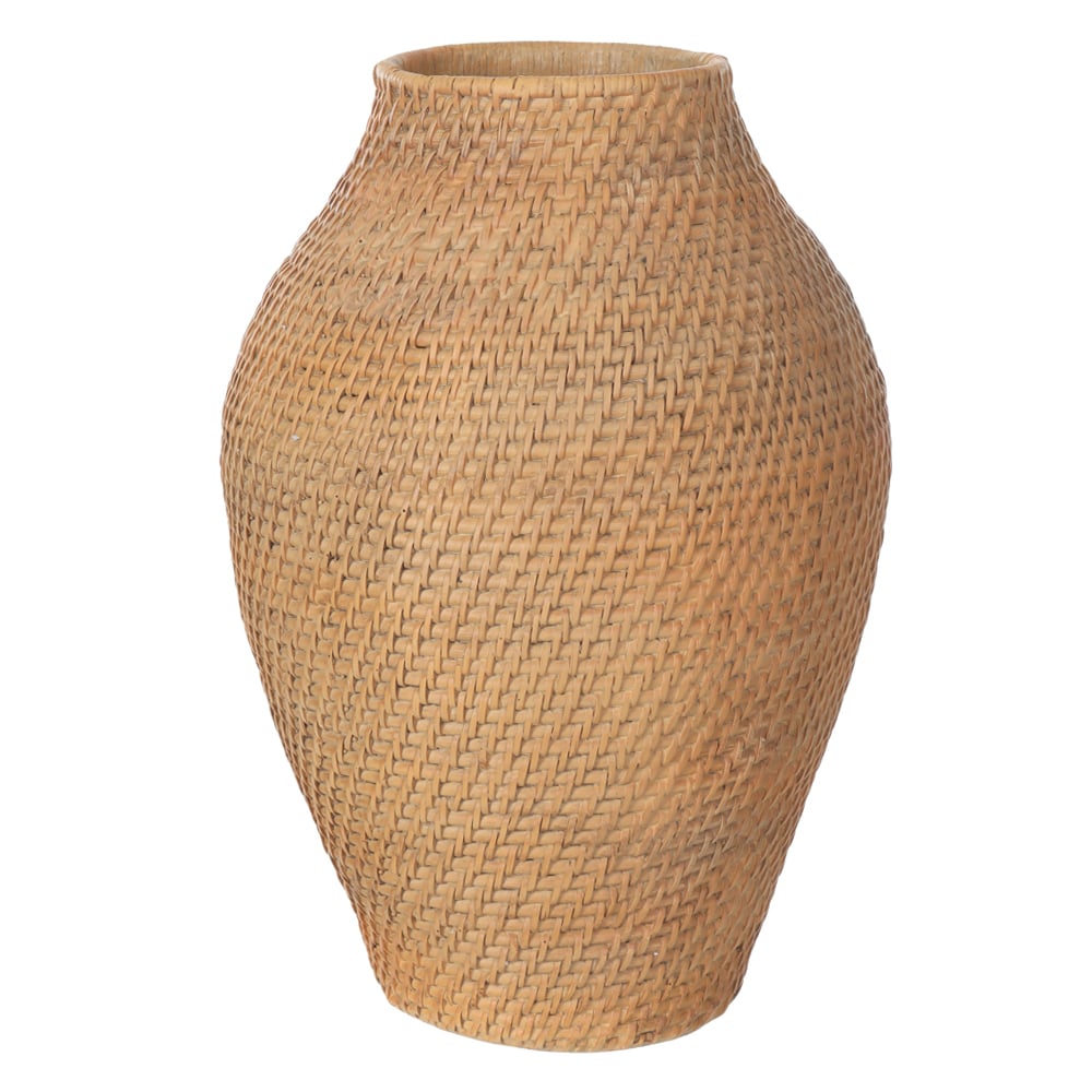 VASO DECORATIVO POLIRESINA TRAMAS (BEGE) 38X27X26,5cm