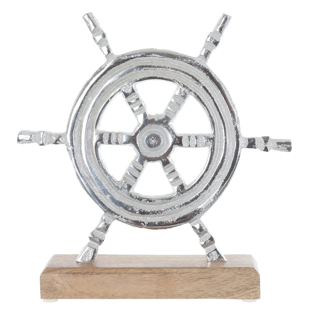 ESCULTURA DECORATIVA METAL LEME (PRATA BEGE) 22X21X5cm