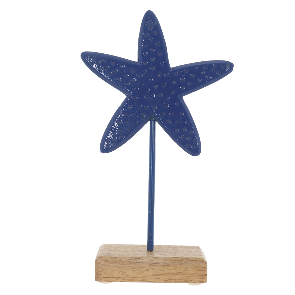ESCULTURA DECORATIVA METAL ESTRELA DO MAR (AZUL BEGE) 25X14,5X5cm