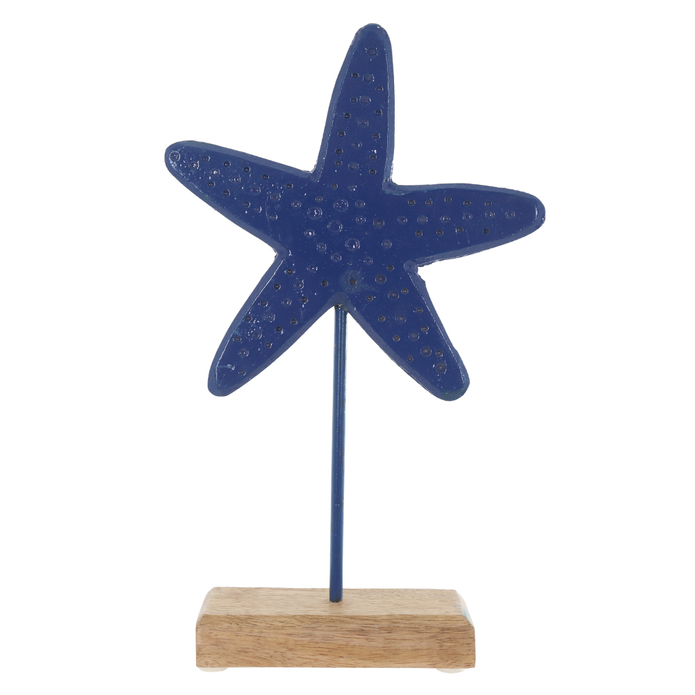 ESCULTURA DECORATIVA METAL ESTRELA DO MAR (AZUL BEGE) 28X17X5cm