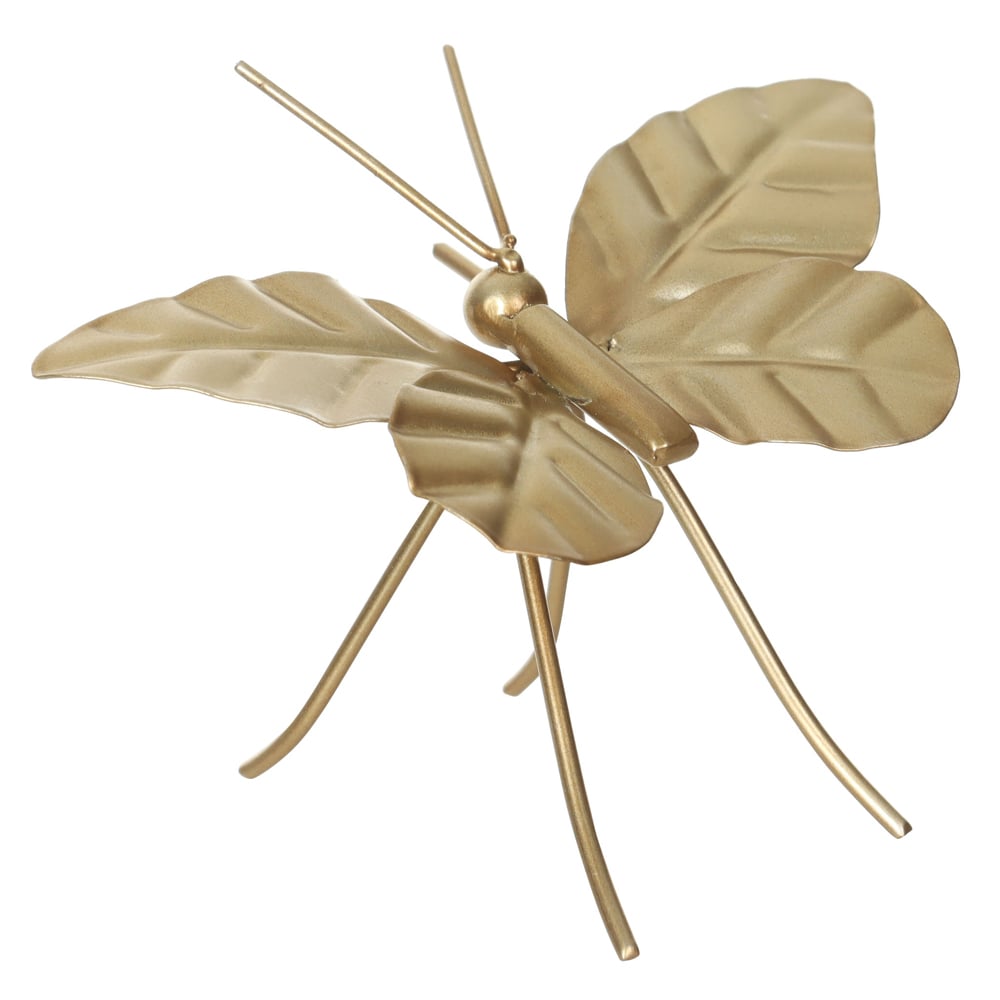 ESCULTURA DECORATIVA METAL BORBOLETA (DOURADO) 10X10X10cm