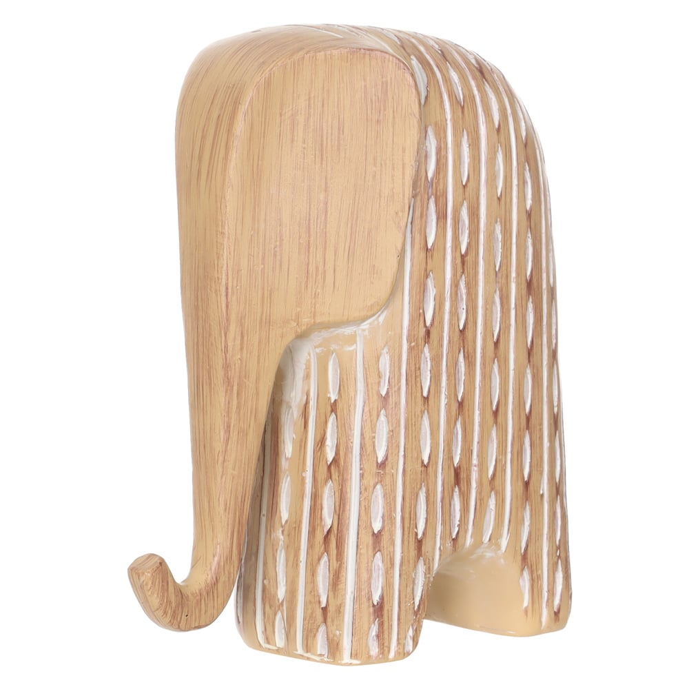 ESCULTURA DECORATIVA POLIRESINA ELEFANTE (BEGE) 15,5X13X6cm