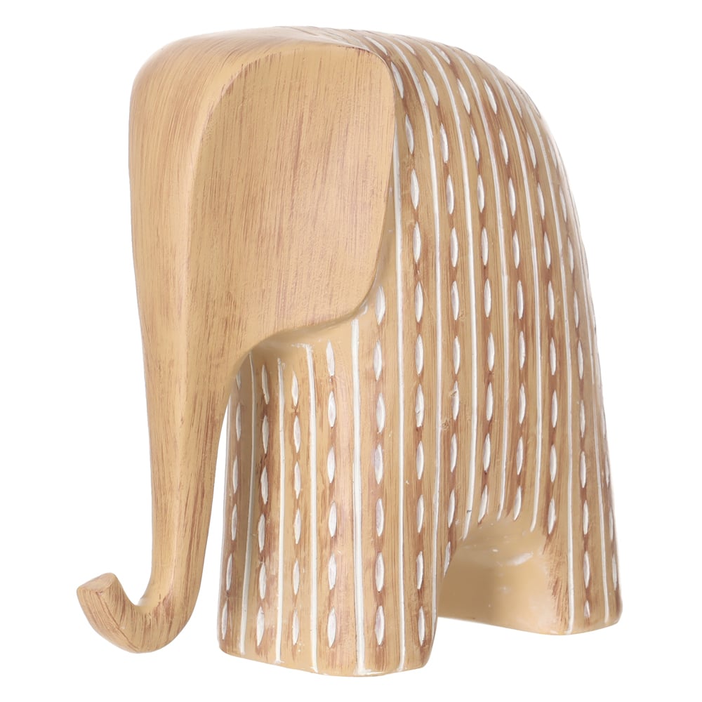 ESCULTURA DECORATIVA POLIRESINA ELEFANTE (BEGE) 21,5X22X9cm