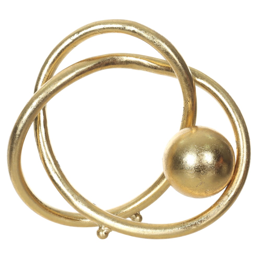 ESCULTURA DECORATIVA METAL ORGANICA (DOURADO) 18X21X9,5cm