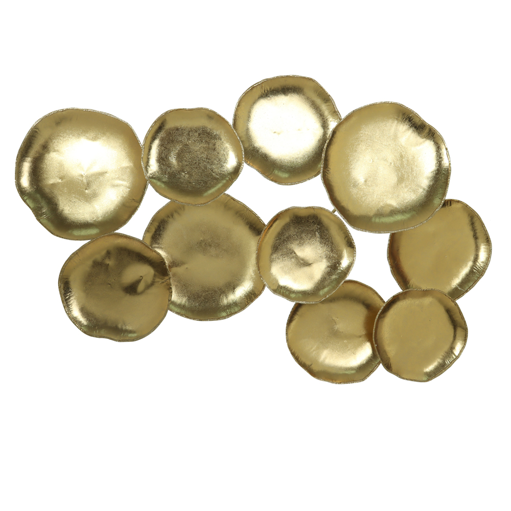 ESCULTURA DE PAREDE METAL BALLS (DOURADO) 74cmX1,2mX7cm