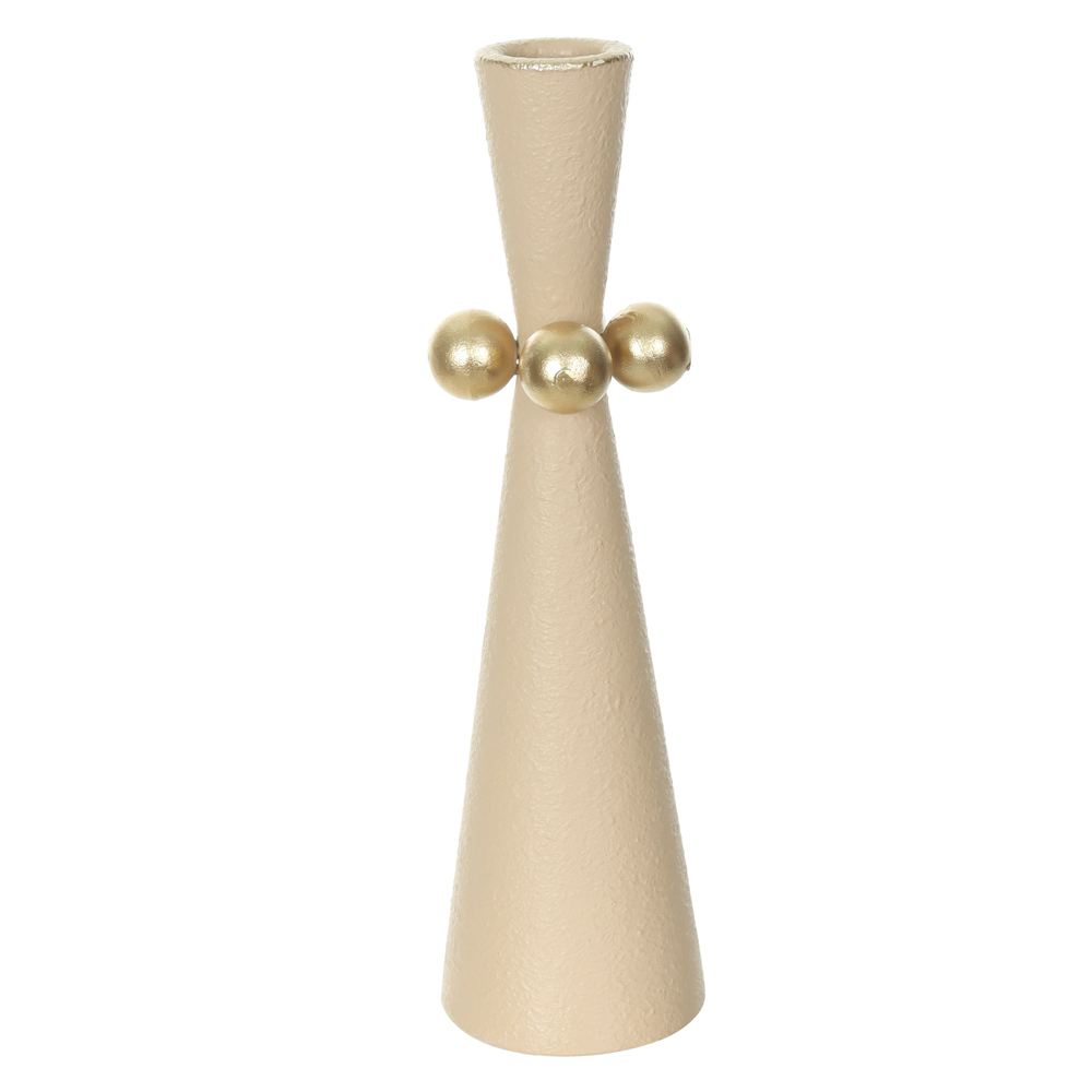 VASO DECORATIVO METAL BALLS (BEGE DOURADO) 22cm 6d