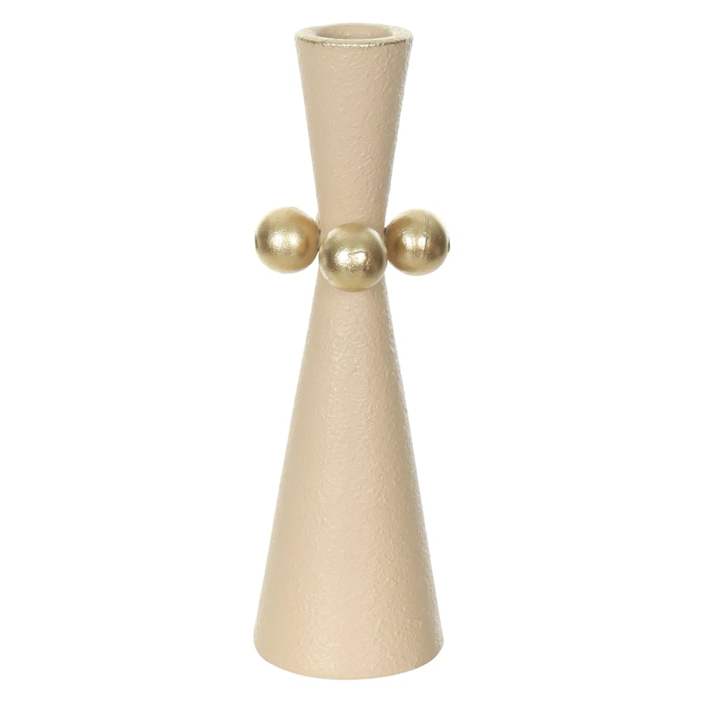 VASO DECORATIVO METAL BALLS (BEGE DOURADO) 19cm 6d