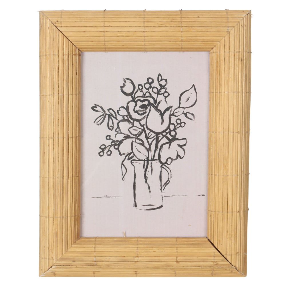 PORTA RETRATO MDF FTO  13X18CM RATTAN (BEGE) 24X19X2,5cm