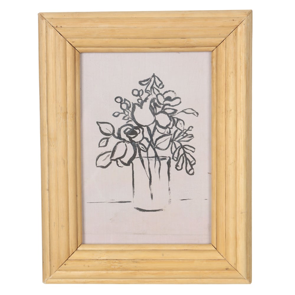 PORTA RETRATO MDF FTO  13X18CM RATTAN (BEGE) 24X19X2,5cm