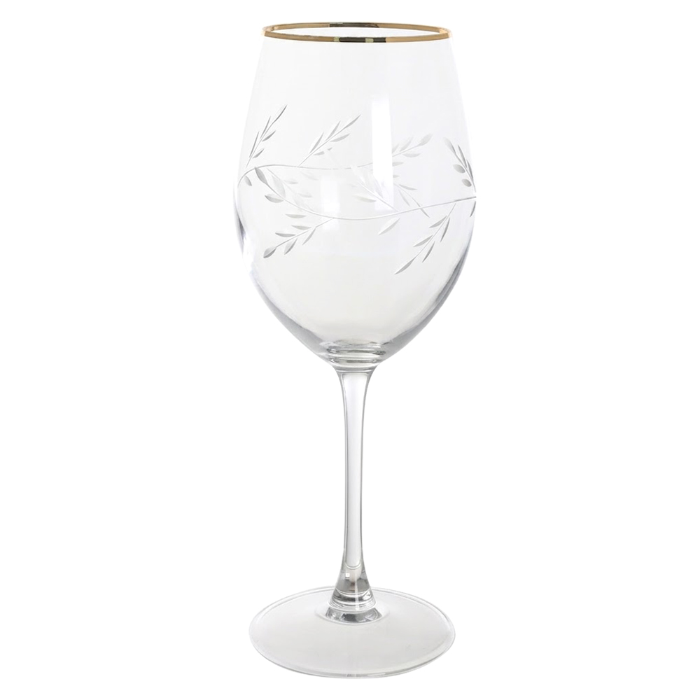 CJ TACAS VINHO TINTO 580ml 24,5X9,5cm C/4 PCS POESIA (TRANSPARENTE BD.DOURADA)