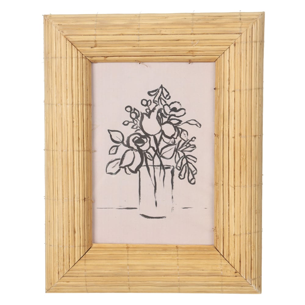 PORTA RETRATO MDF FTO  10X15CM RATTAN (BEGE) 22X17X3cm