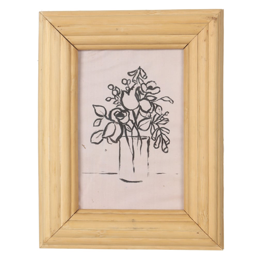 PORTA RETRATO MDF FTO  10X15CM RATTAN (BEGE) 22X17X3cm