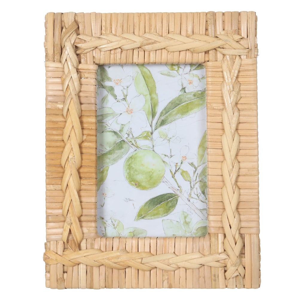 PORTA RETRATO MDF FTO  10X15CM RATTAN (BEGE) 23X18X1,5cm