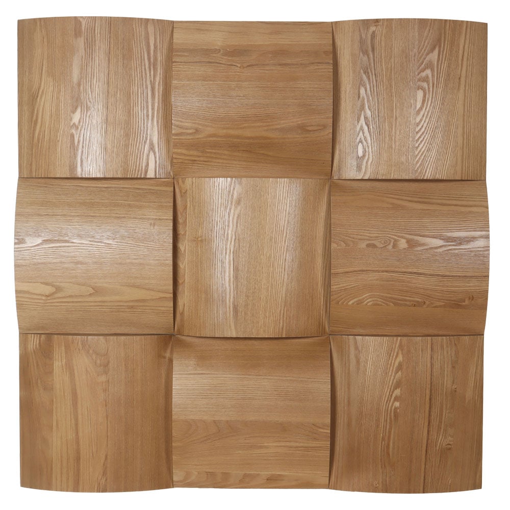 ESCULTURA DE PAREDE MADEIRA SQUARES (BEGE) 90X90X7cm