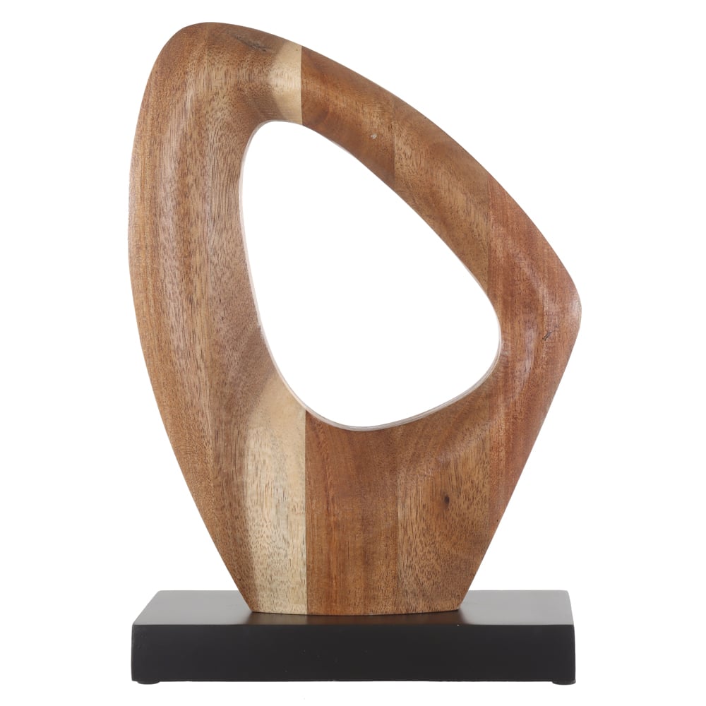 ESCULTURA DECORATIVA MADEIRA ORGANICA (BEGE) 28X19X8cm