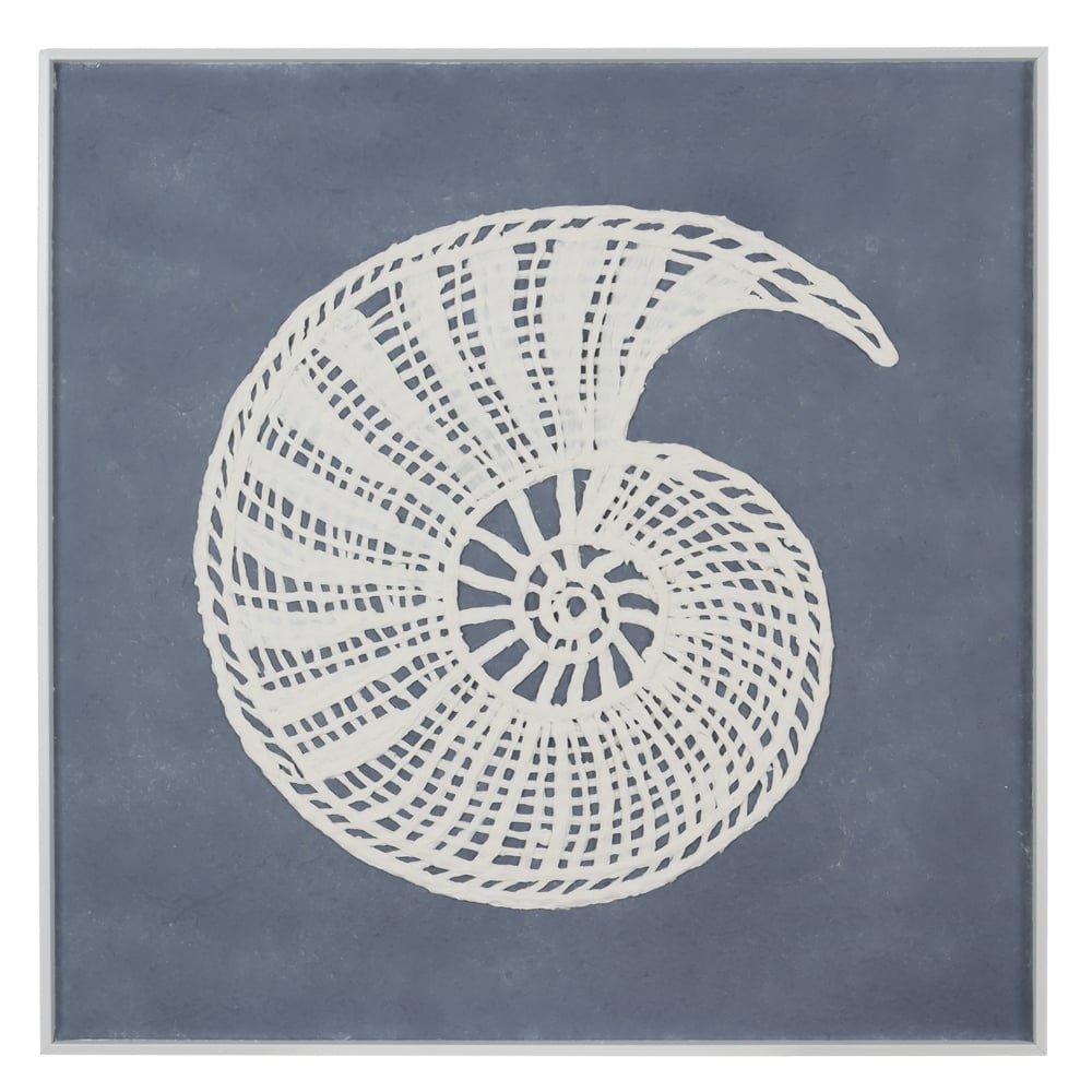 QUADRO DECORATIVO MDF ESTRELA DO MAR (AZUL BRANCO) 60X60X3,5cm
