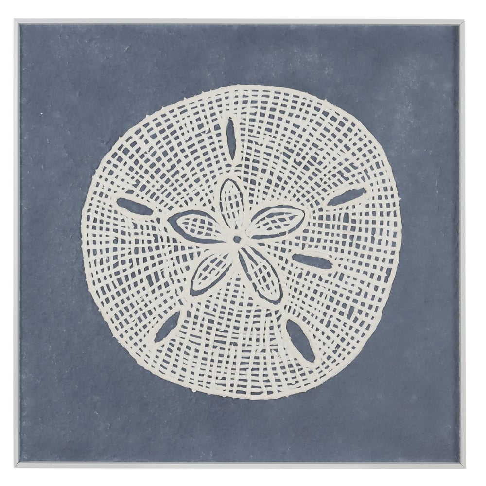 QUADRO DECORATIVO MDF ESTRELA DO MAR REDONDA (AZUL BRANCO) 60X60X3,5cm