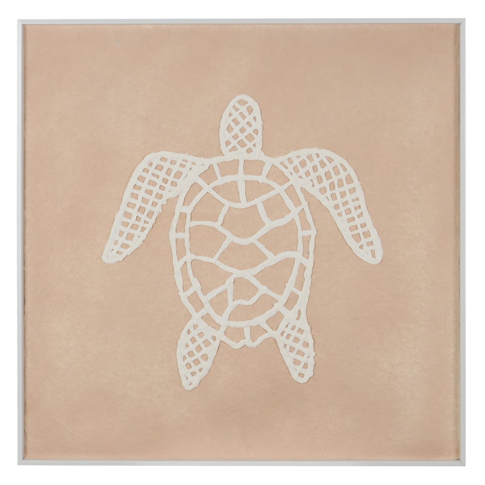 QUADRO DECORATIVO MDF TARTARUGA (BEGE BRANCO) 60X60X3,5cm