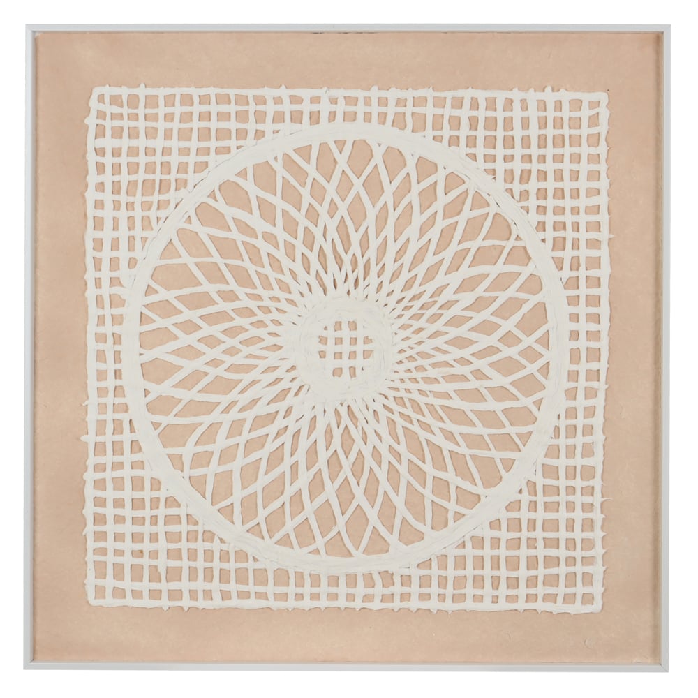 QUADRO DECORATIVO MDF MANDALA (BEGE BRANCO) 60X60X3,5cm