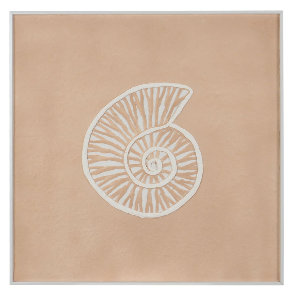 QUADRO DECORATIVO MDF ESTRELA DO MAR REDONDA (BEGE BRANCO) 60X60X3,5cm