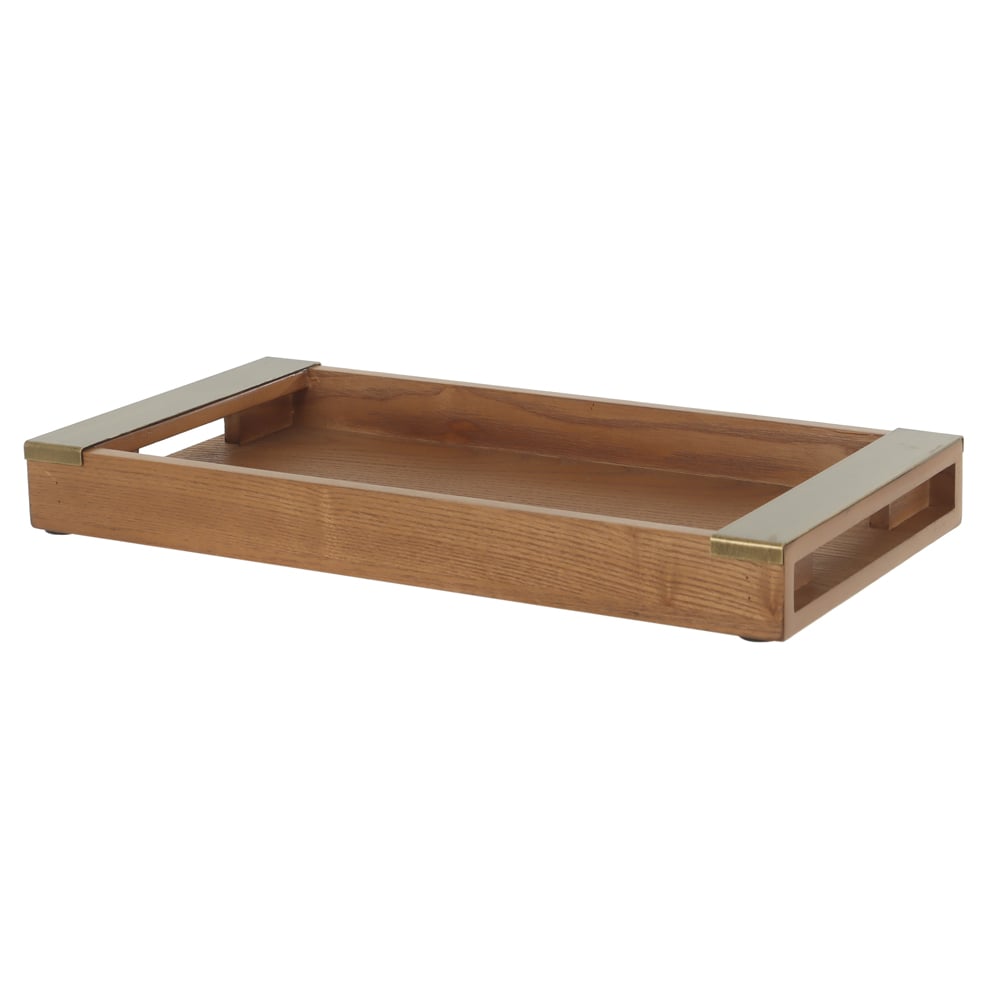 BANDEJA DECORATIVA MADEIRA M (BEGE DOURADO) 4X38X19cm