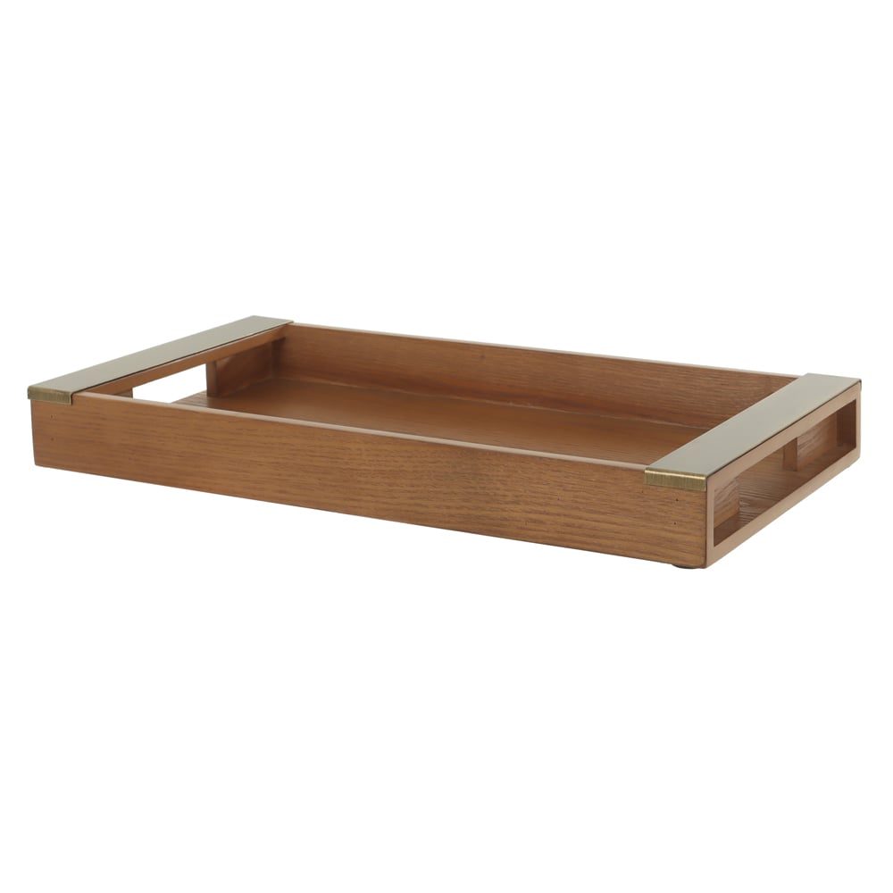 BANDEJA DECORATIVA MADEIRA G (BEGE DOURADO) 5X46X24,5cm