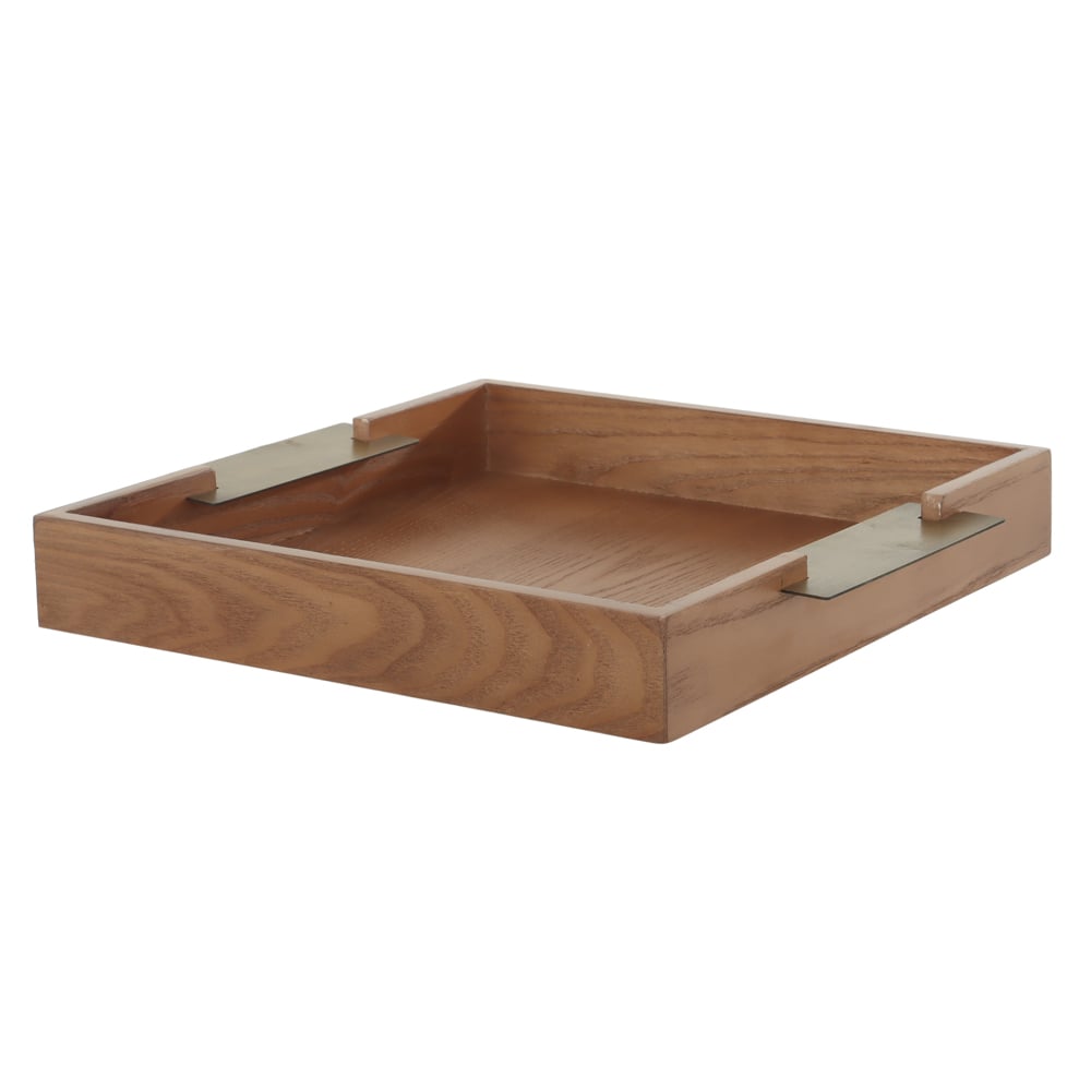 BANDEJA DECORATIVA MADEIRA COM ALCA P (BEGE) 4,5X34X30cm
