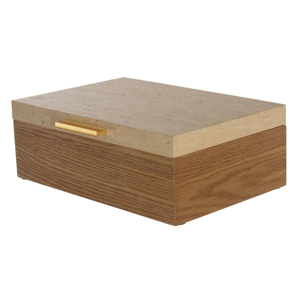 CAIXA DECORATIVA MADEIRA G (BEGE) 30X21,5X10,5cm