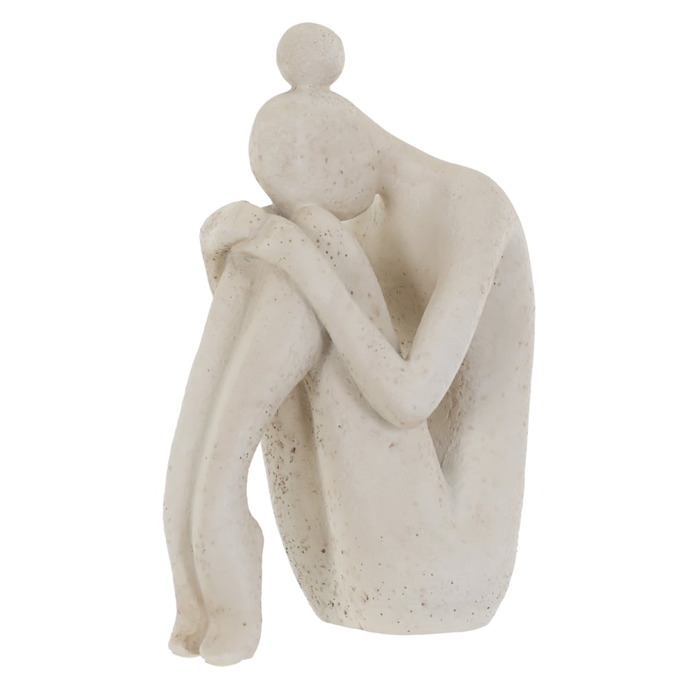 ESCULTURA DECORATIVA POLIRESINA MULHER (OFF WHITE) 14X7X5cm