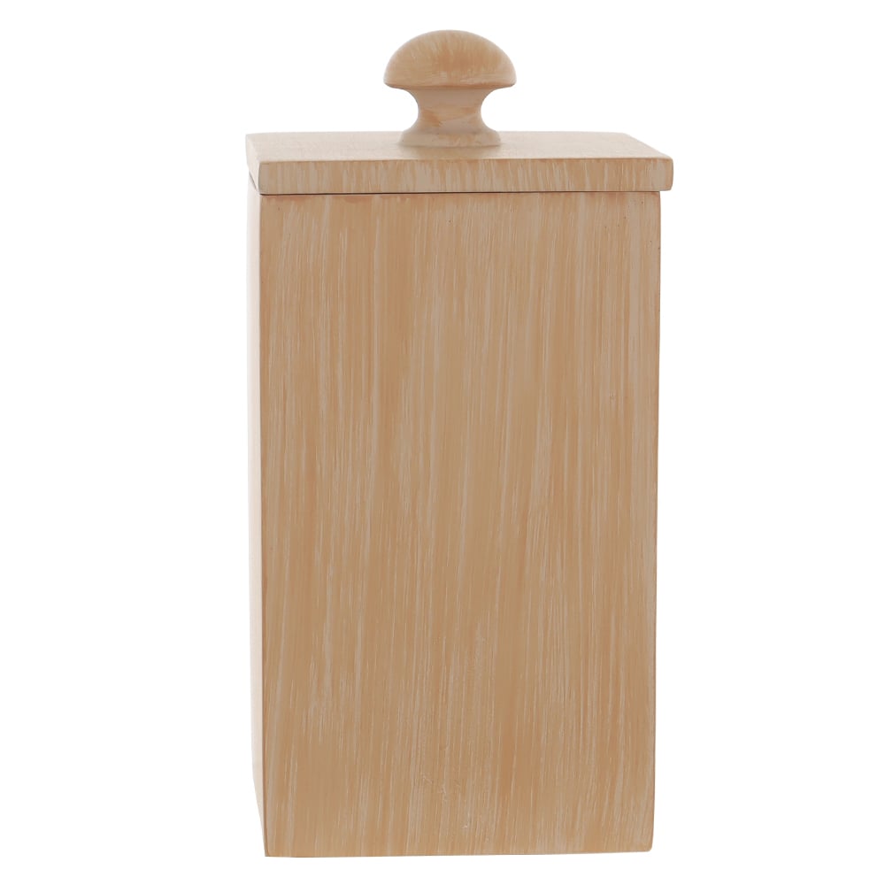POTE COM TAMPA POLIRESINA 12X6,5X6,5cm NATURAL (BEGE)