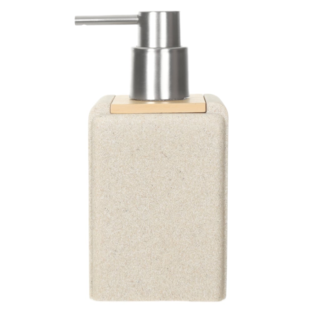 PORTA SABONETE POLIRESINA 310ml 16X7,3X7,3cm C/BAMBU ESSENCIAL (BEGE)