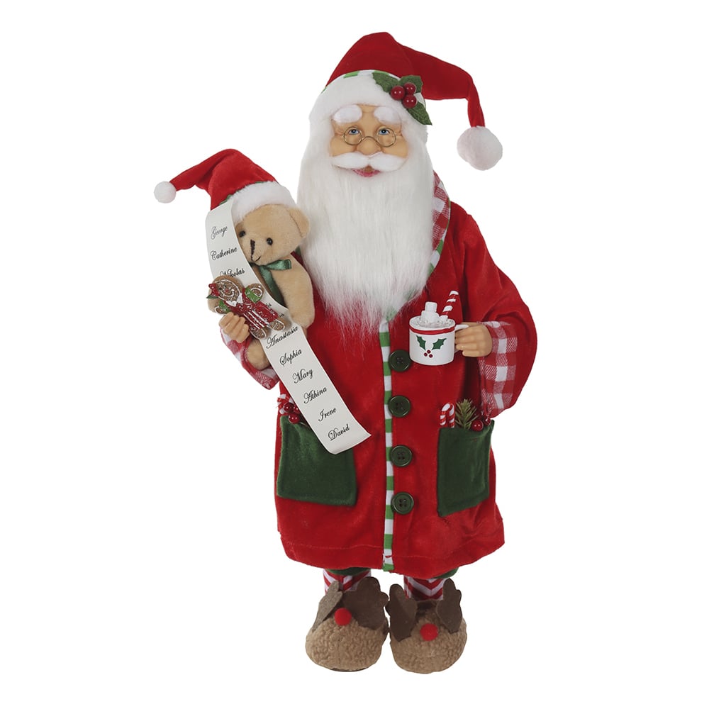 PAPAI NOEL NATAL PIJAMAS EM PE (VERMELHO VERDE) 45cm