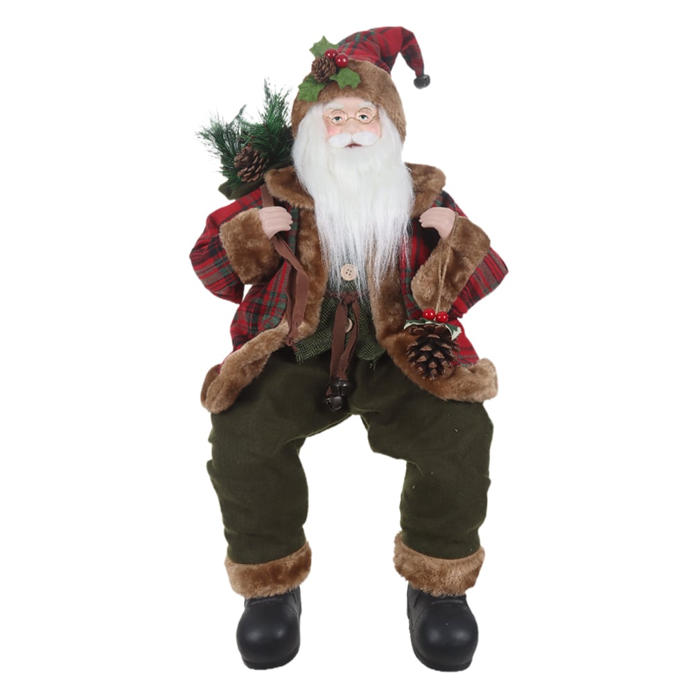 PAPAI NOEL NATAL SENTADO. (VERMELHO VERDE) 60cm