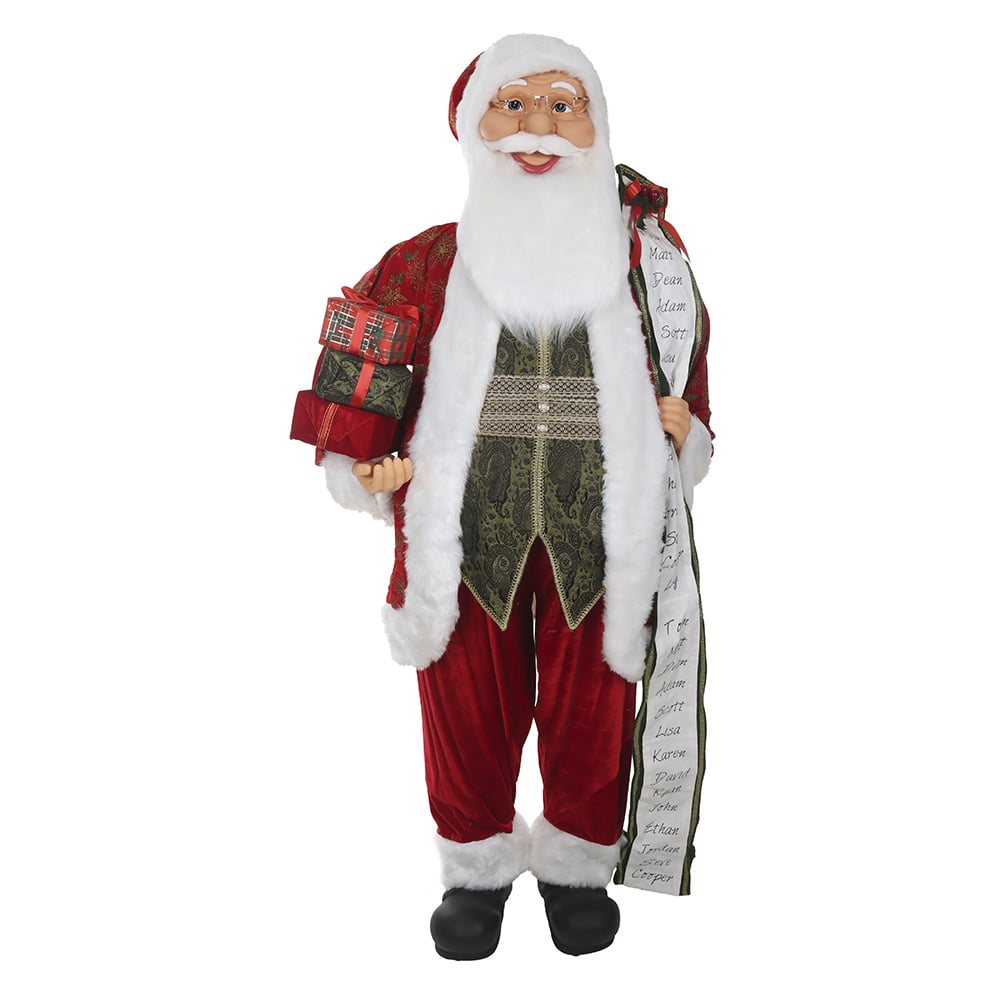 PAPAI NOEL NATAL CLASSICO EM PE (VERMELHO VERDE) 1,8m