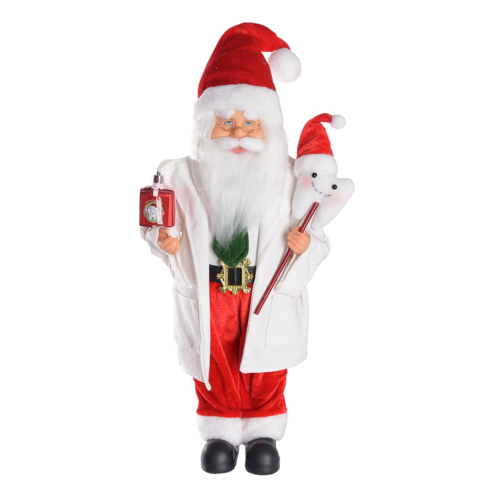 PAPAI NOEL NATAL DENTISTA (VERMELHO BRANCO) 45cm