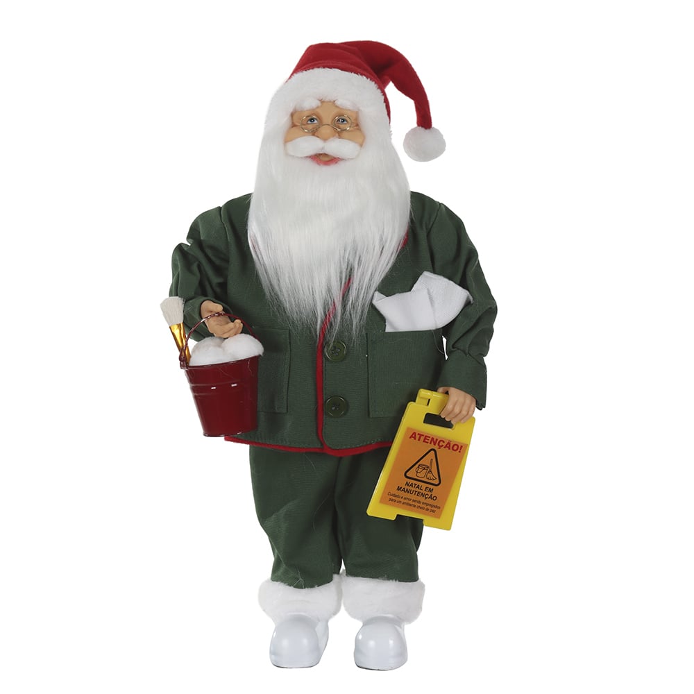 PAPAI NOEL NATAL SERVICOS GERAIS (VERDE VERMELHO) 45cm